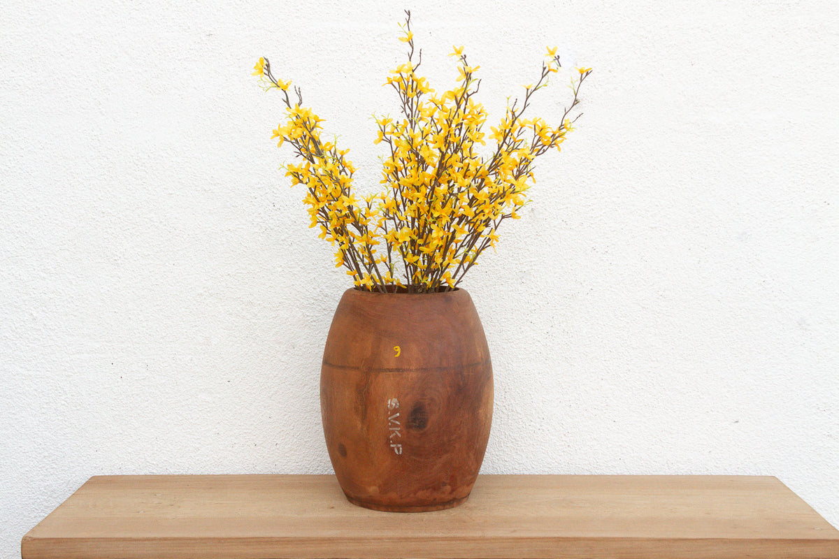 16" Tall Antique Market Wood Pot (Trade)