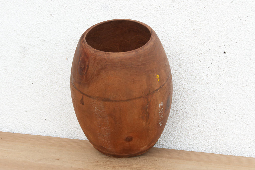16" Tall Antique Market Wood Pot (Trade)