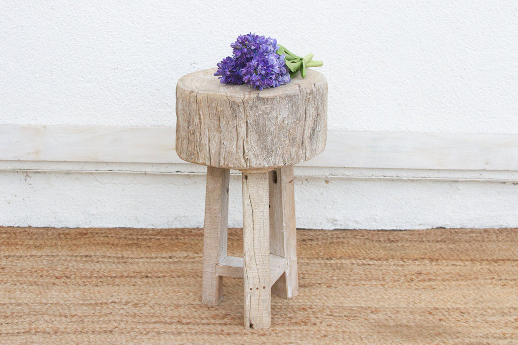 Heavy Slab Reclaimed Wood End Table
