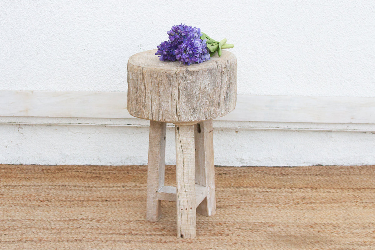 Heavy Slab Reclaimed Wood End Table