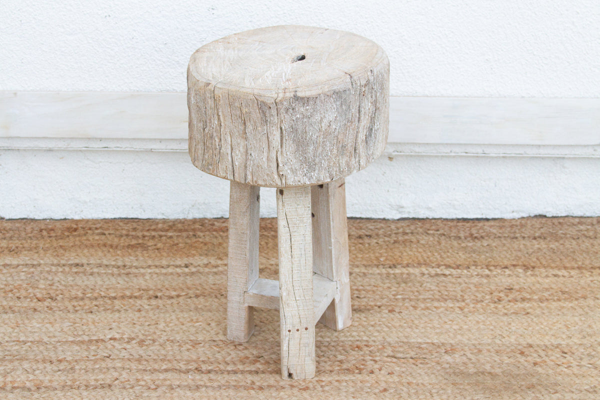 Heavy Slab Reclaimed Wood End Table