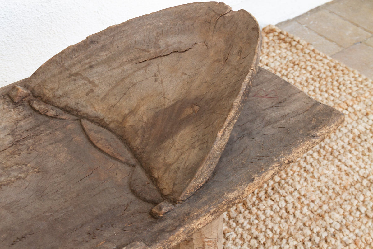 Handcarved Old Wooden Statement Senufo Bed