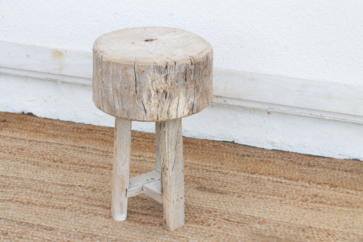 Heavy Slab Reclaimed Wood End Table