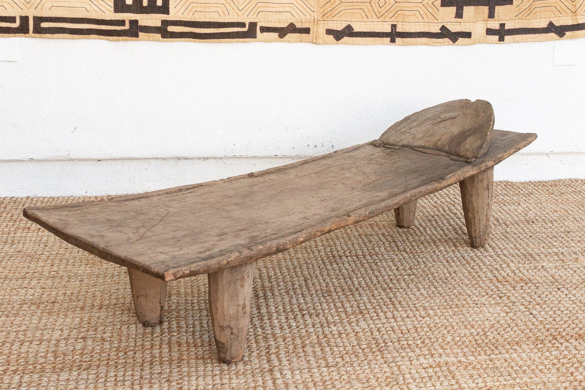Handcarved Old Wooden Statement Senufo Bed