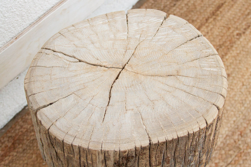 Thick Top Rustic Round Side Table (Trade)