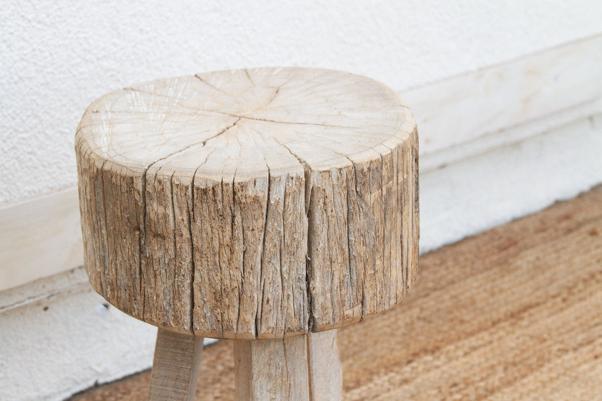 Thick Top Rustic Round Side Table