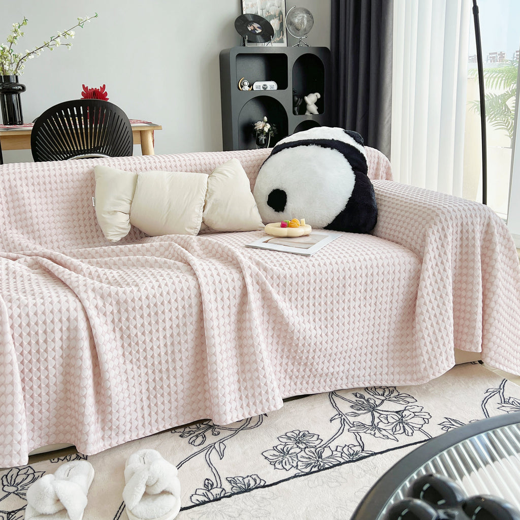Cooling Textured Sofa Cover Washable Soft Couch Throw Blanket for Summer & Pets