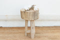 Sun Bleached Log Wood Pedestal Table