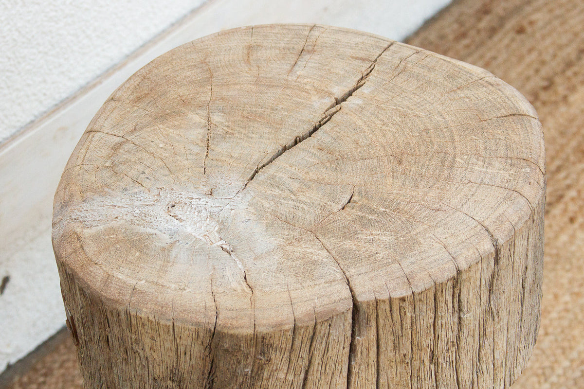 Sun Bleached Log Wood Pedestal Table (Trade)
