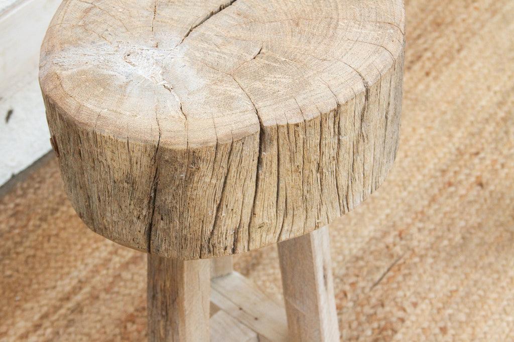 Sun Bleached Log Wood Pedestal Table (Trade)