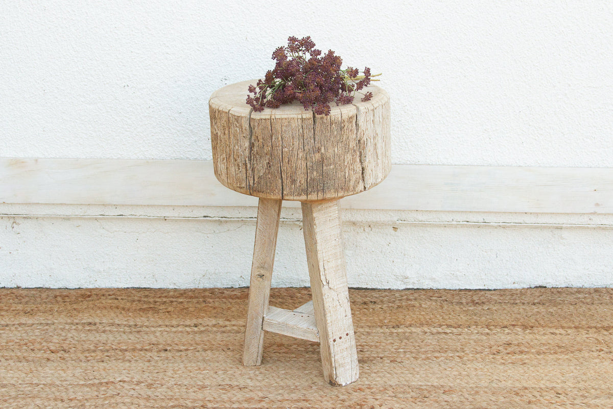 Reconstructed Weathered Wood Side Table