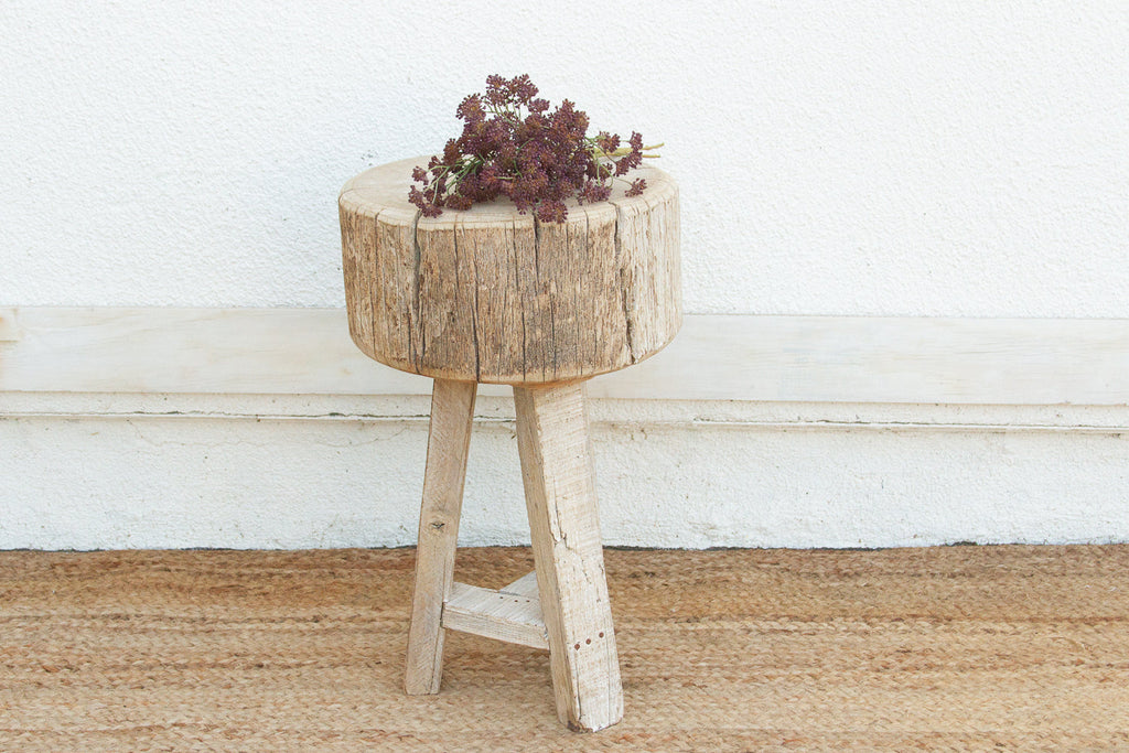 Reconstructed Weathered Wood Side Table