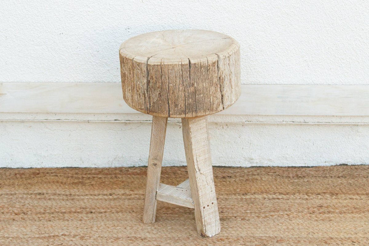 Reconstructed Weathered Wood Side Table