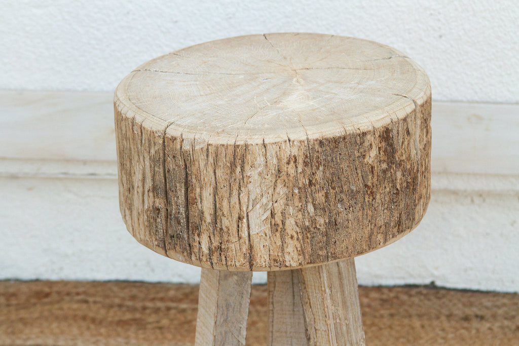 Reconstructed Weathered Wood Side Table