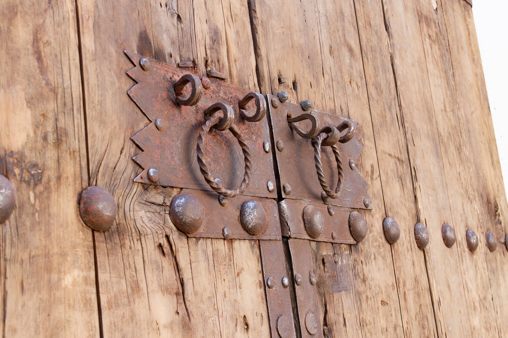 Antique Iron Blossom Architectural Courtyard Gate