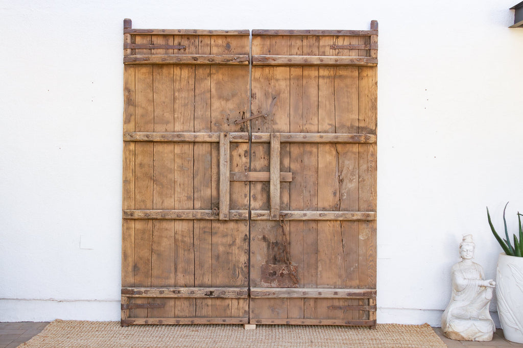 Antique Iron Blossom Architectural Courtyard Gate