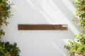 Antique Wabi Sabi Carved Lintel w/Metal Plate
