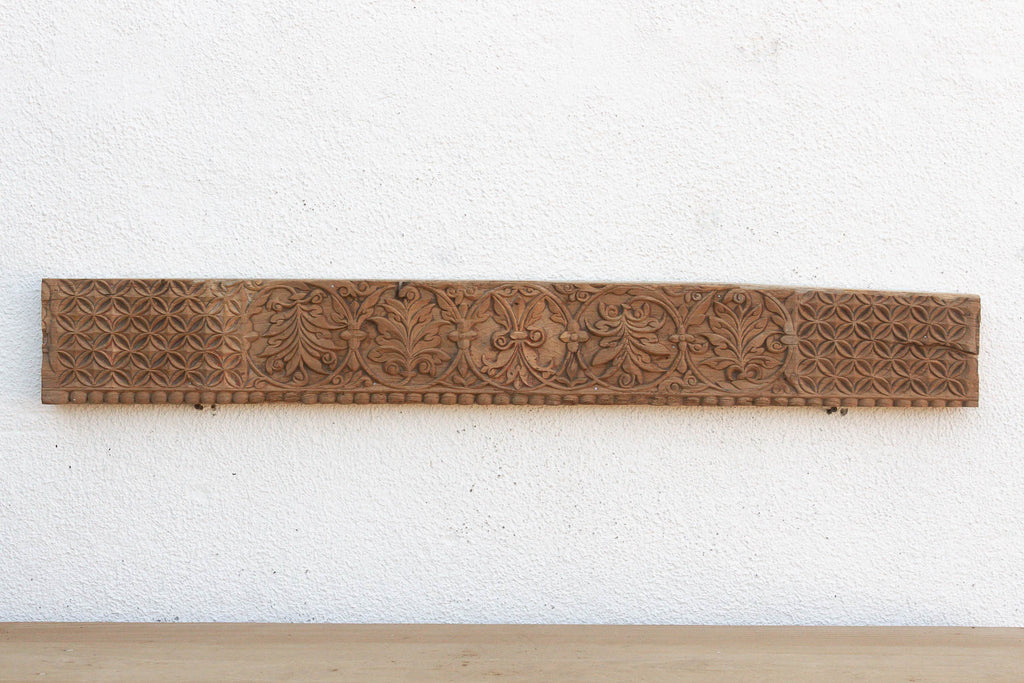 Floral Moorish Fusion Indian Carved Lintel