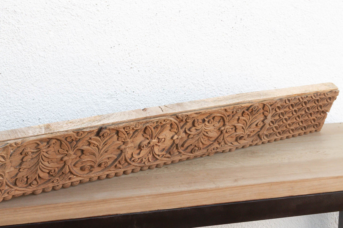 Floral Moorish Fusion Indian Carved Lintel