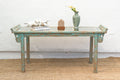 Glass Top Painted Asian Console Writing Table