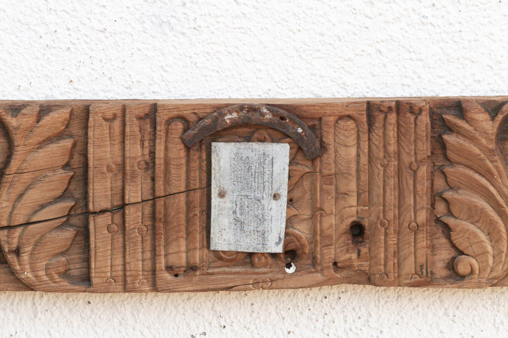Lotus Medallion 19th Century Indian Teak Lintel