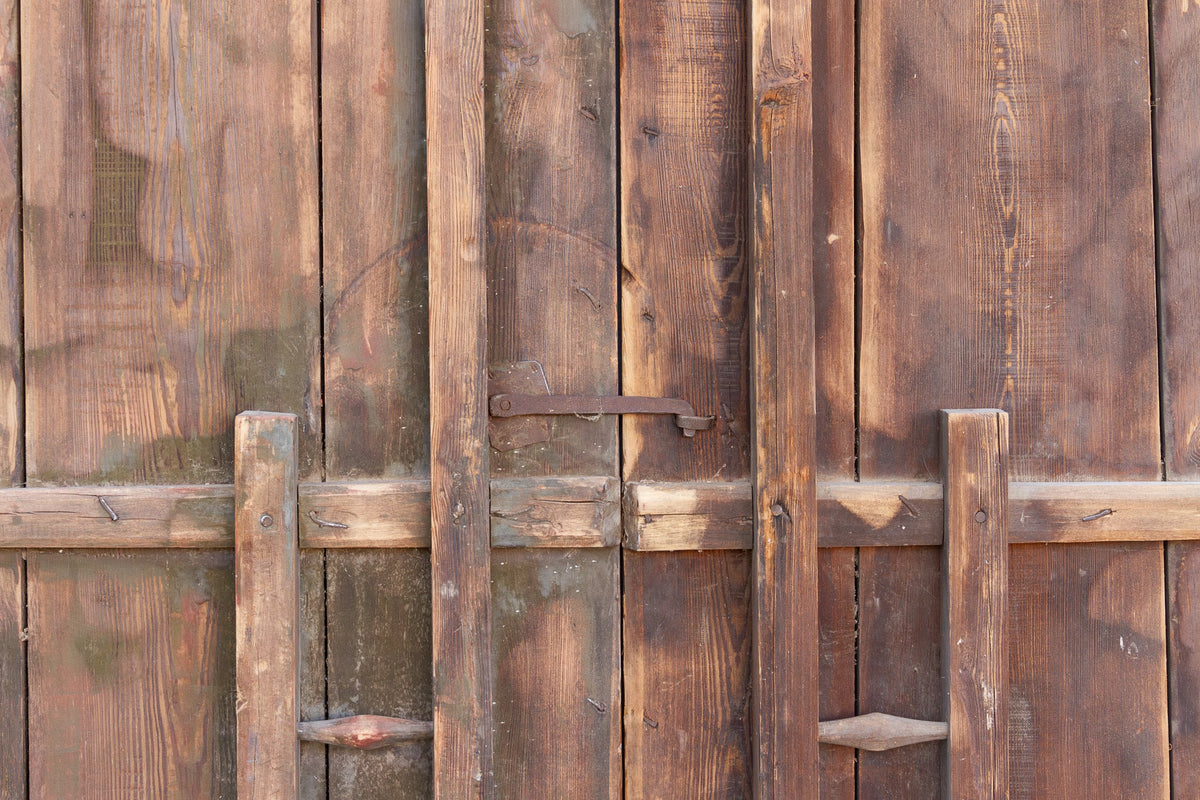 Impressive 19th Century Mongolian Painted Pair of Doors
