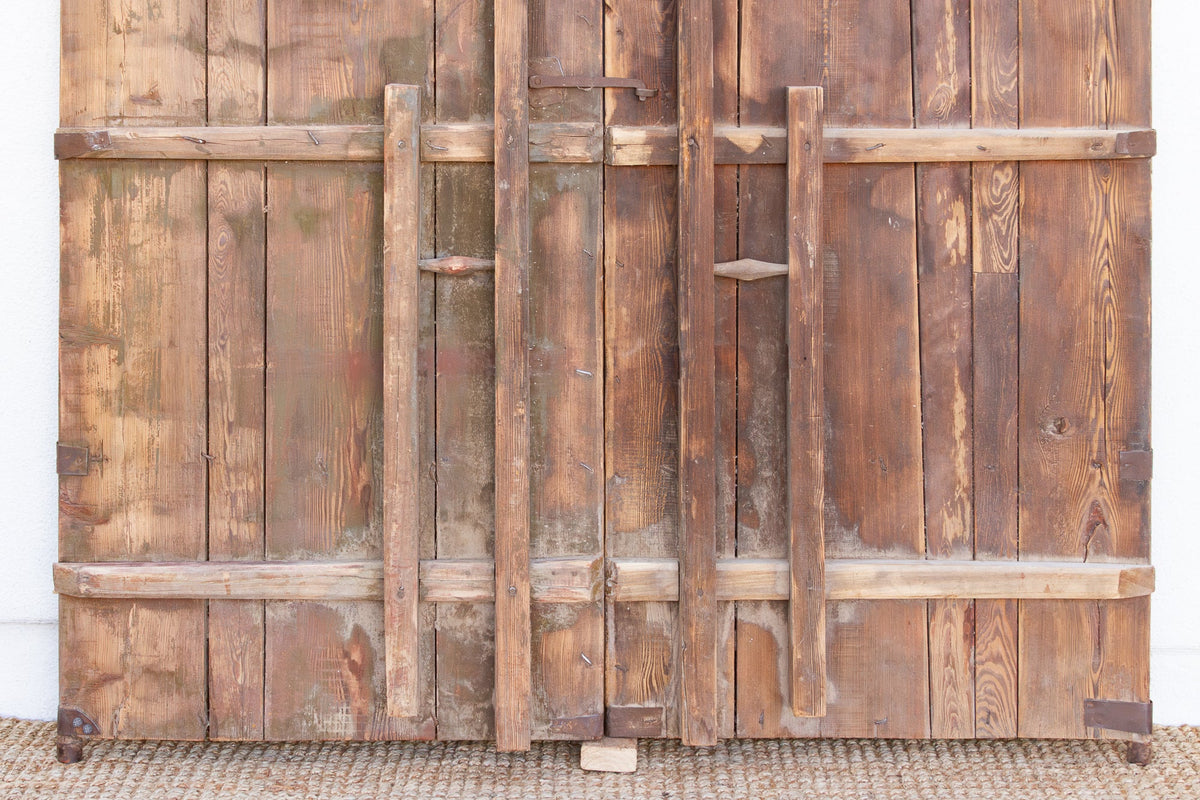 Impressive 19th Century Mongolian Painted Pair of Doors