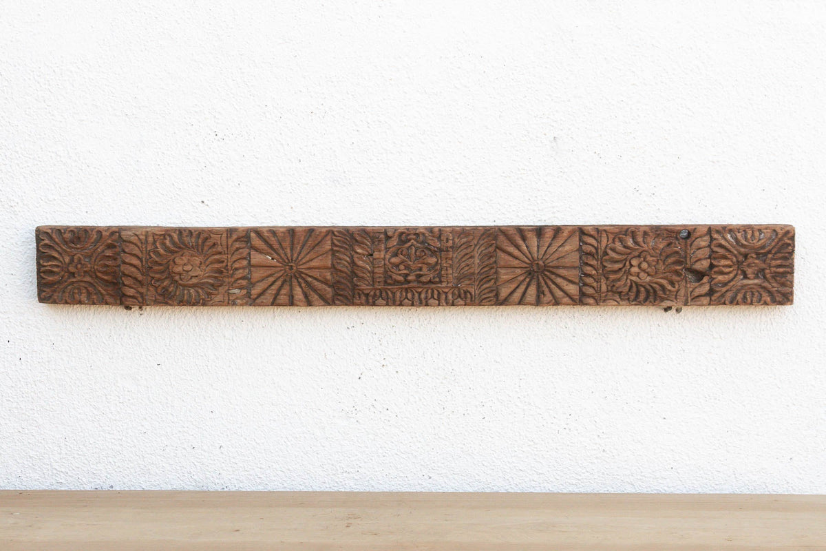 Antique Indian Sunburst & Floral Wall Carving (Trade)