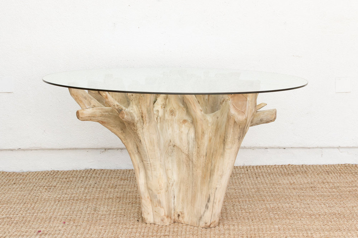 Sculptural Teak Freeform Round Dining Table