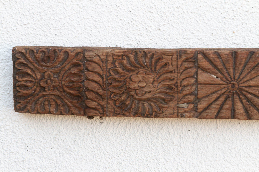 Antique Indian Sunburst & Floral Wall Carving (Trade)