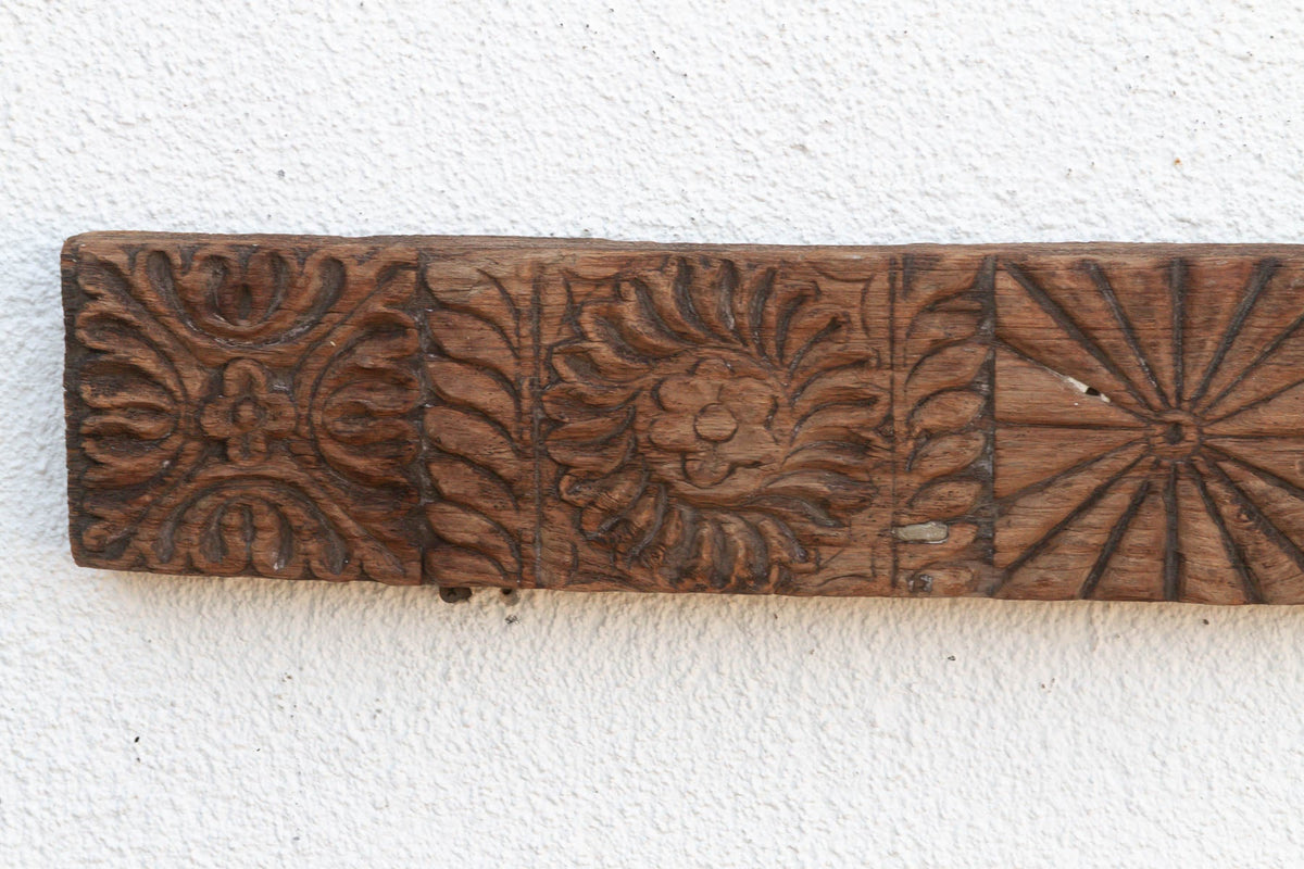 Antique Indian Sunburst & Floral Wall Carving (Trade)