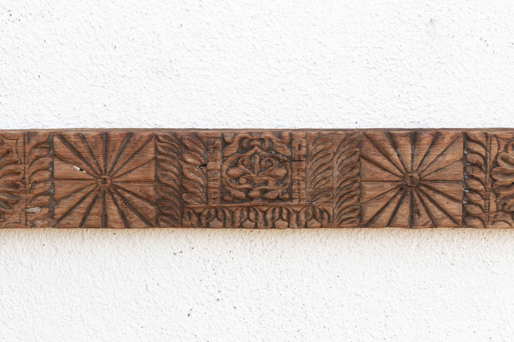 Antique Indian Sunburst & Floral Wall Carving (Trade)