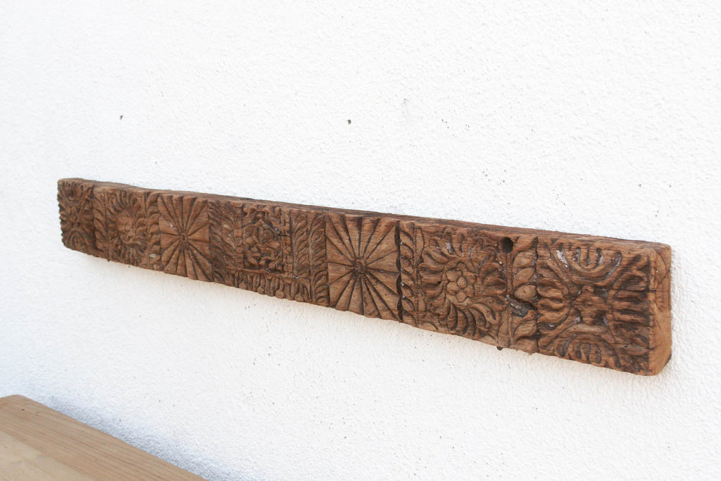 Antique Indian Sunburst & Floral Wall Carving (Trade)