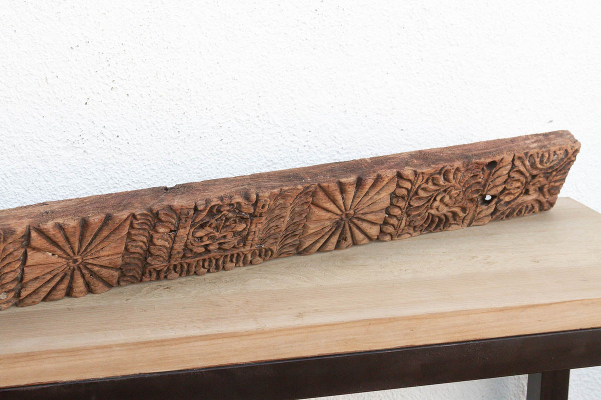 Antique Indian Sunburst & Floral Wall Carving (Trade)