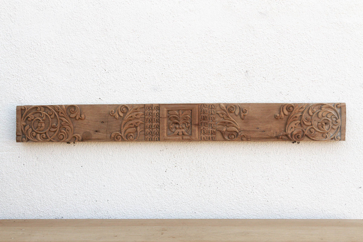 Antique Temple Pilaster Carved Lintel