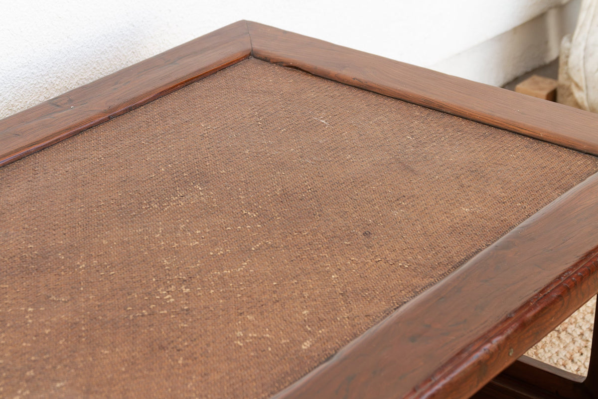 Mid 20th Century Ming Style Wood & Rattan Coffee Table