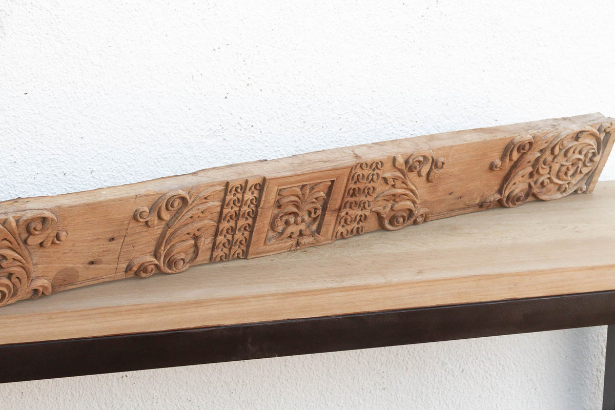 Antique Temple Pilaster Carved Lintel