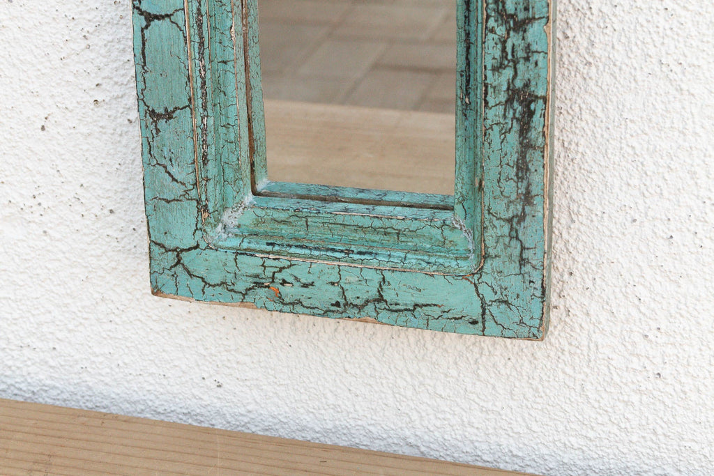 Crackle Aqua Indian Arched Mirror (Trade)