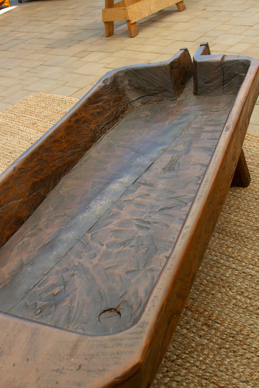 Rustic Antique French Cheese-Making Trough Table