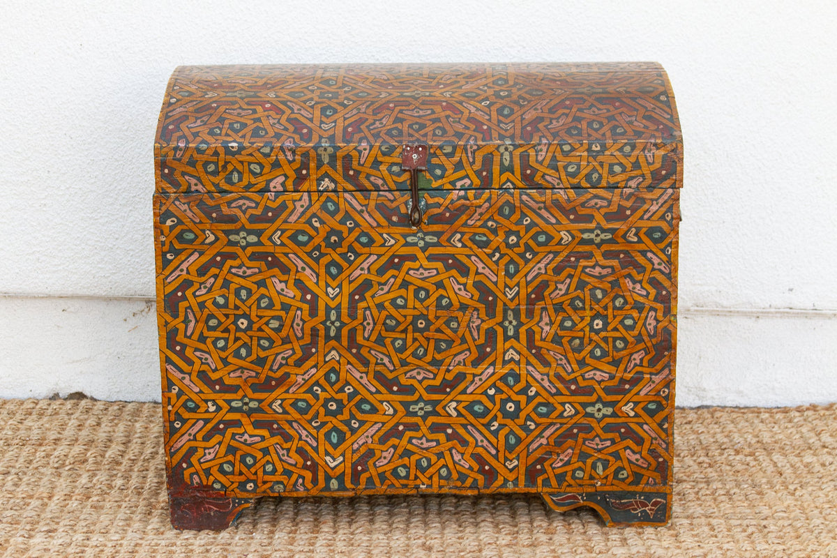 Vintage Moroccan Hand-Painted Chest