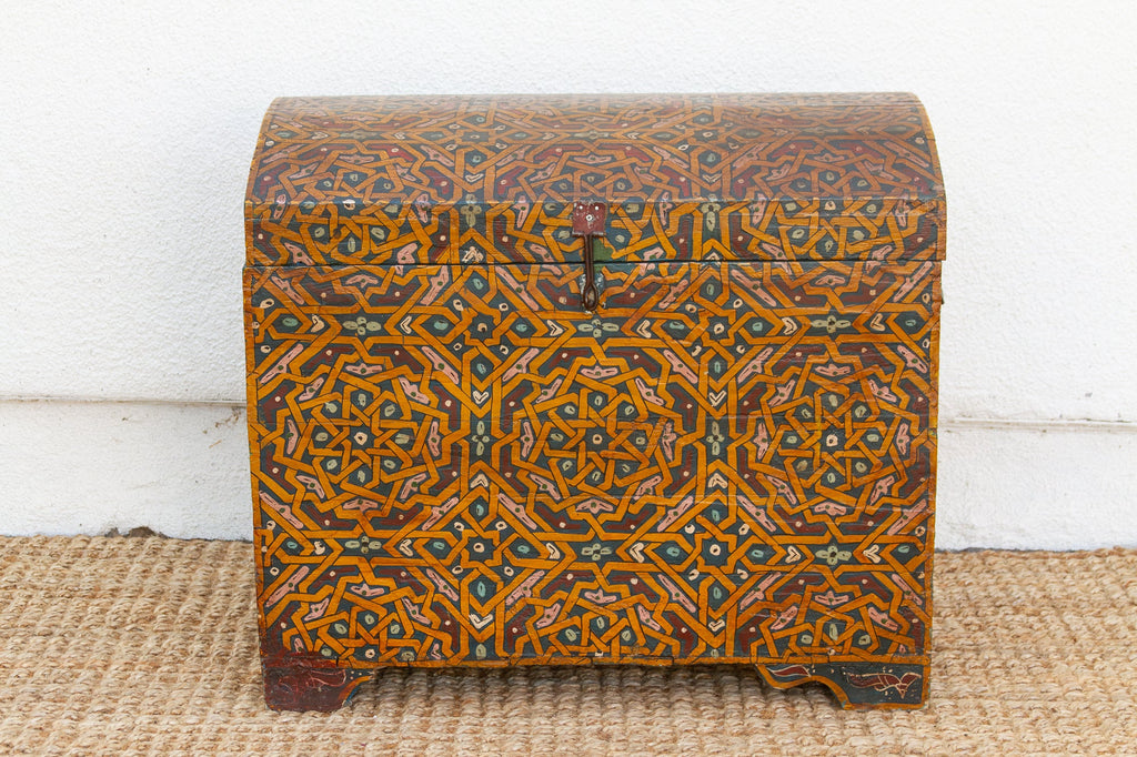 Vintage Moroccan Hand-Painted Chest