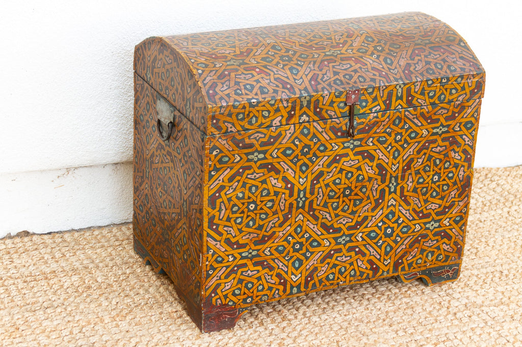 Vintage Moroccan Hand-Painted Chest