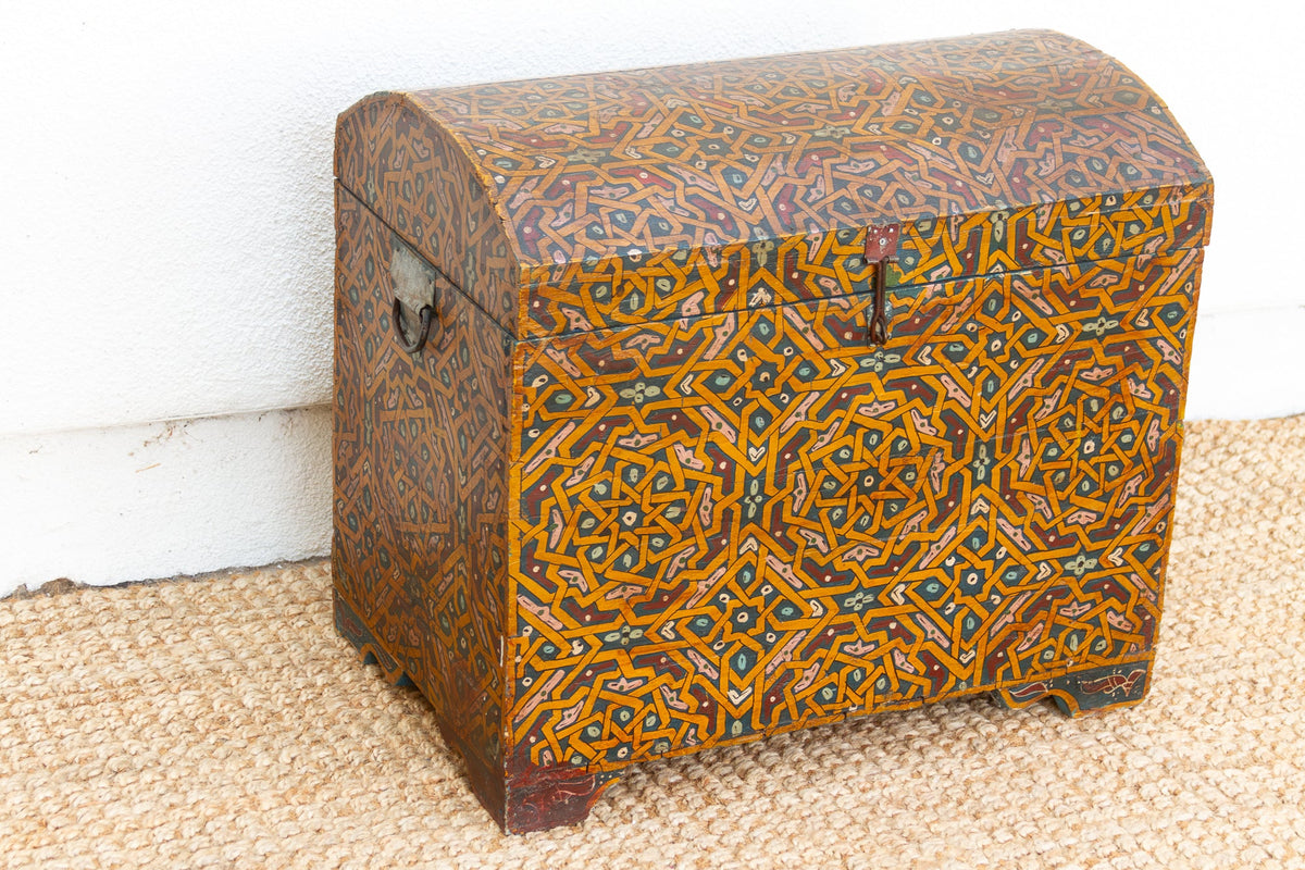 Vintage Moroccan Hand-Painted Chest