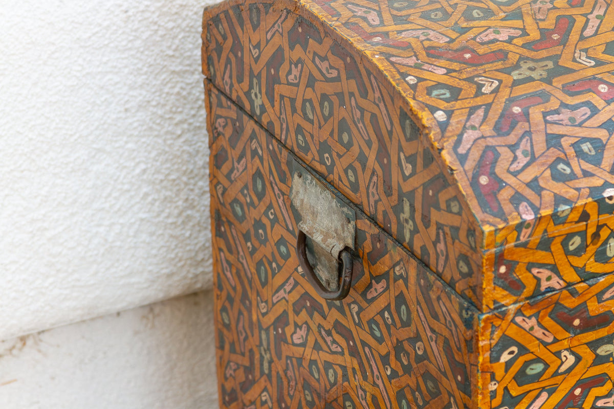Vintage Moroccan Hand-Painted Chest