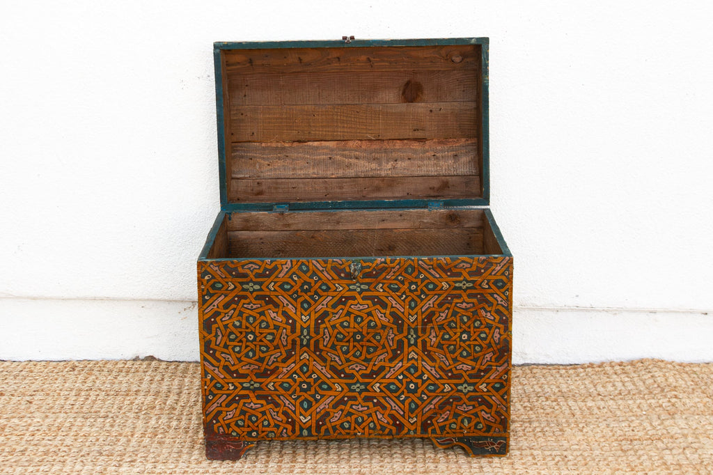 Vintage Moroccan Hand-Painted Chest