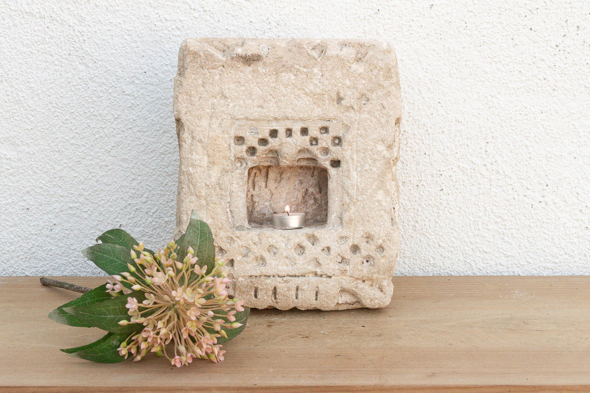 Primitive Carved Stone Inidan Niche (Trade)