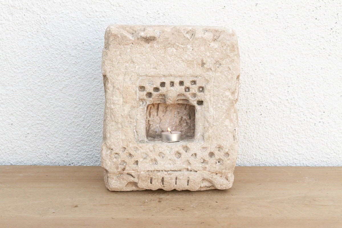 Primitive Carved Stone Inidan Niche (Trade)