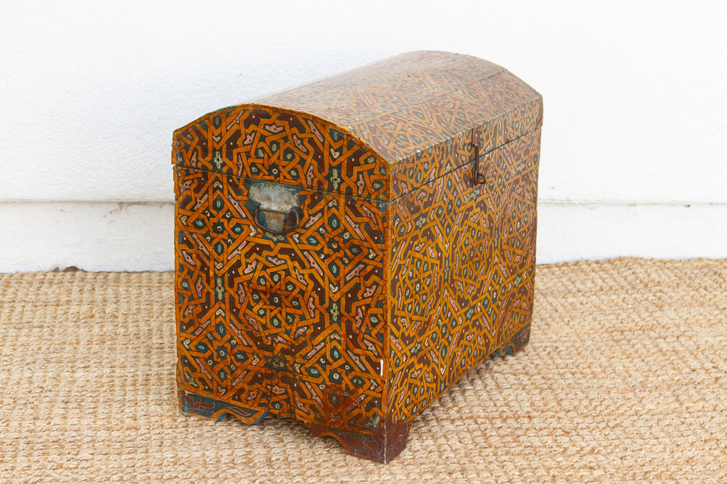 Vintage Moroccan Hand-Painted Chest
