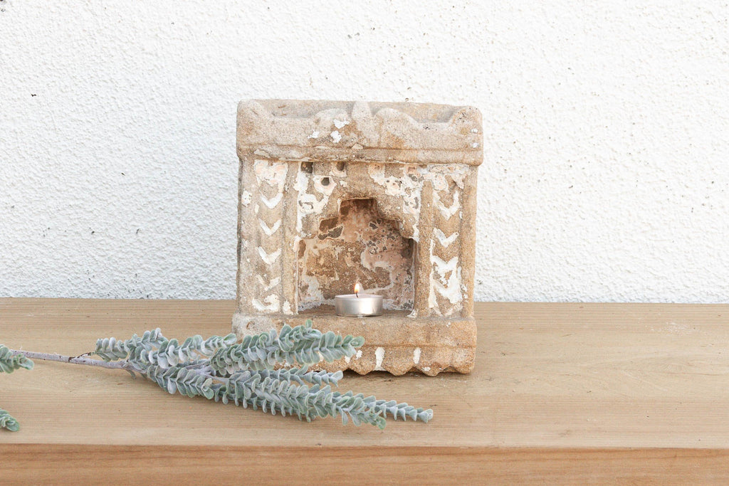 White Lime Patina, Indian Stone Niche