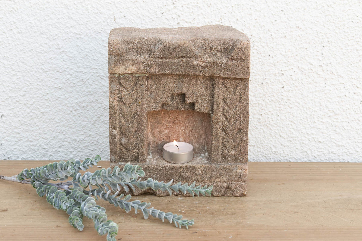 Earthy Gray Stone, Antique Indian Niche (Trade)